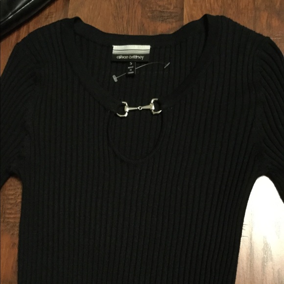 Black Ribbed Top Snafflebit Equestrian detail - Picture 2 of 3